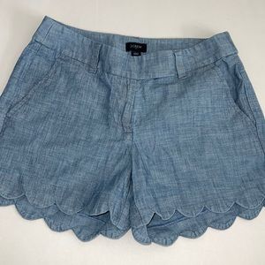 EUC - Chambray Blue JCrew Scalloped Shorts!